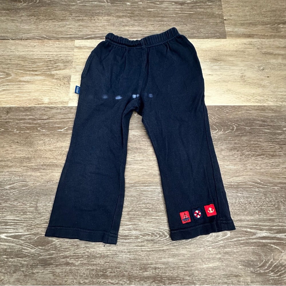 Jesland Navy Toddler Pants with Red Patches 2T